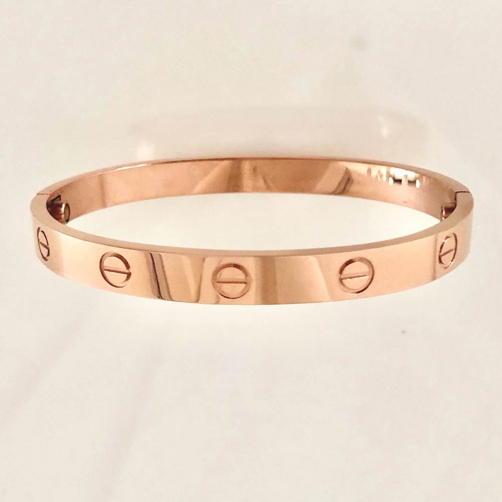 Rose Gold Screw Bracelet Cuff - Picture 3 of 8